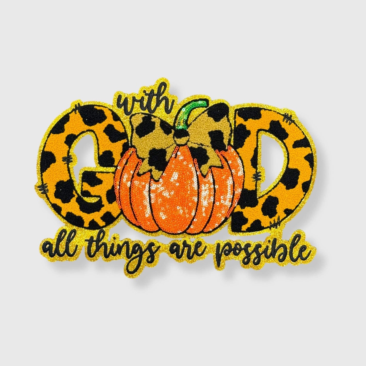 ILTEX Apparel Chenille Patches CP1176 - With God all things are possible Patch