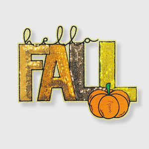ILTEX Apparel Chenille Patches CP1178 - Hello FALL Patch