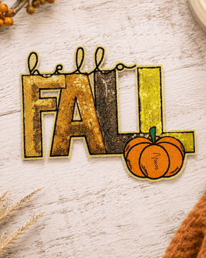 ILTEX Apparel Chenille Patches CP1178 - Hello FALL Patch