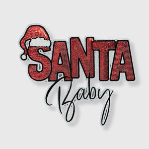 ILTEX Apparel Chenille Patches CP1187 - Santa Baby Sequin Patch