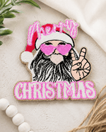 ILTEX Apparel Chenille Patches CP1188 - Pink Santa Sequin Patch