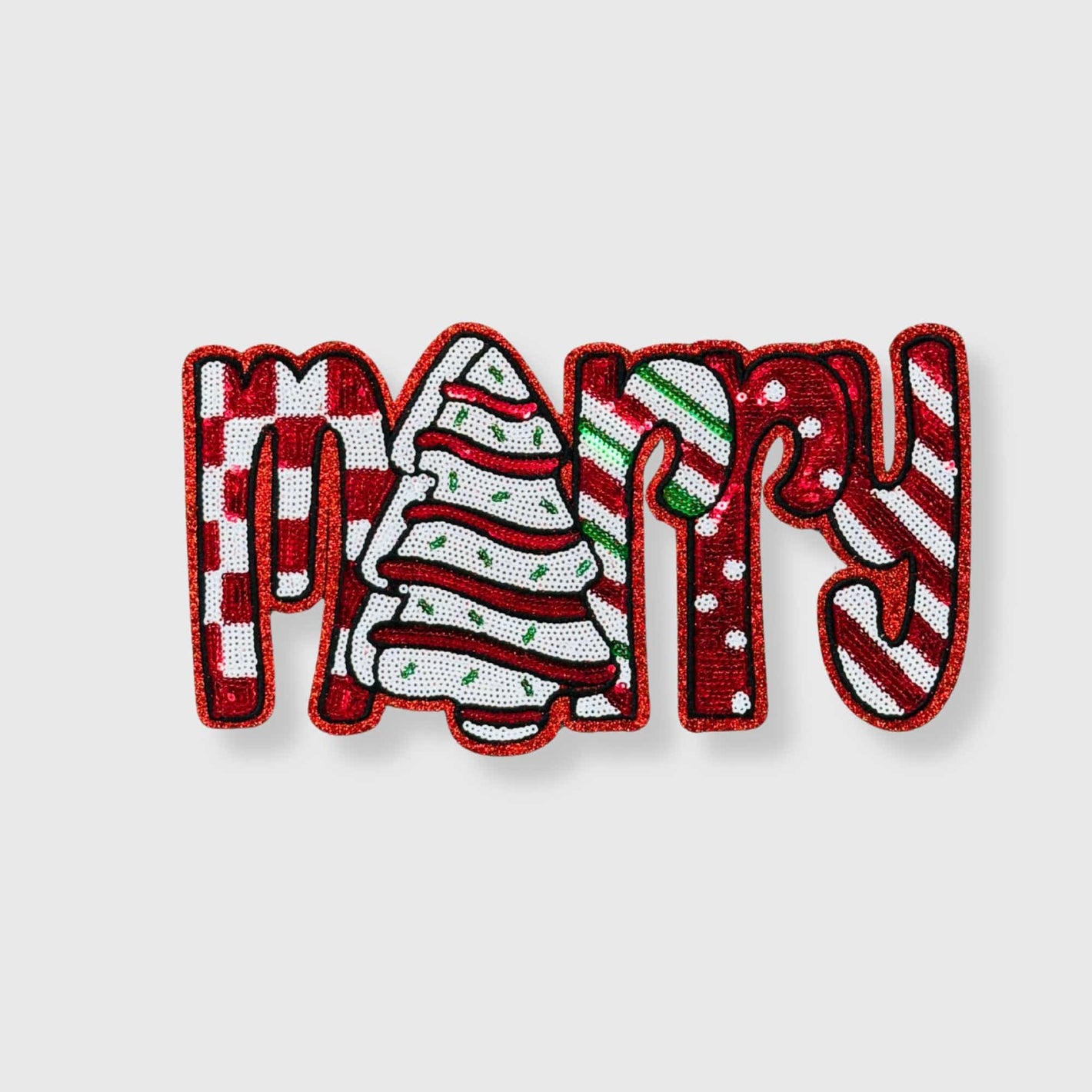 ILTEX Apparel Chenille Patches CP1190 -  Peppermint Marry Sequin Patch