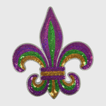 ILTEX Apparel Chenille Patches CP1195 - Fleur De Lis Mardi Gras Sequin Patch 2.0