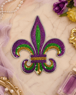 ILTEX Apparel Chenille Patches CP1195 - Fleur De Lis Mardi Gras Sequin Patch 2.0