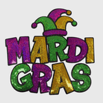 ILTEX Apparel Chenille Patches CP1200 - Mardi Gras Jester Sequin Patch