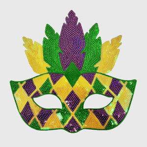 ILTEX Apparel Chenille Patches CP1205 - Mardi Gras Mask Patch