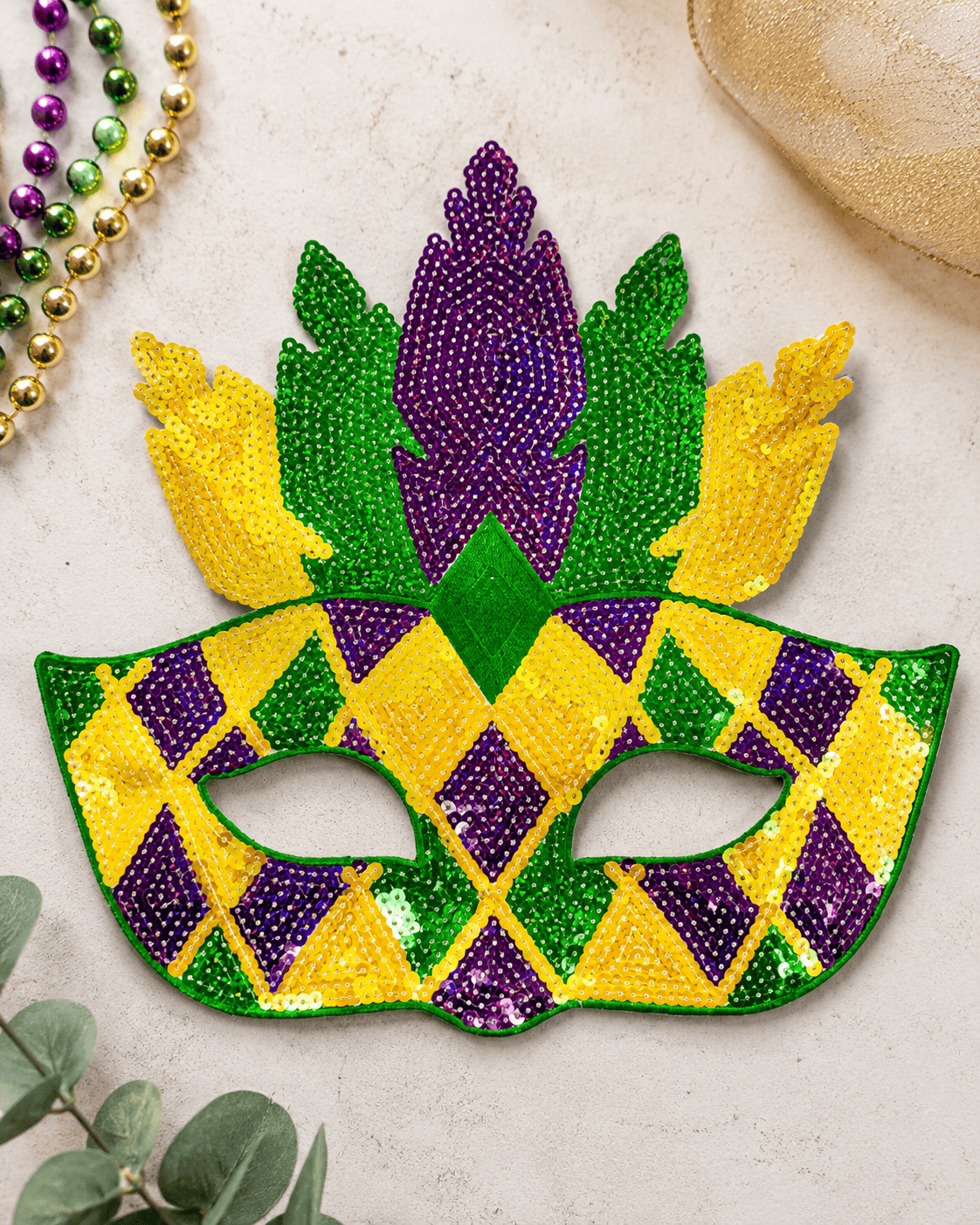 ILTEX Apparel Chenille Patches CP1205 - Mardi Gras Mask Patch