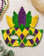 ILTEX Apparel Chenille Patches CP1205 - Mardi Gras Mask Patch