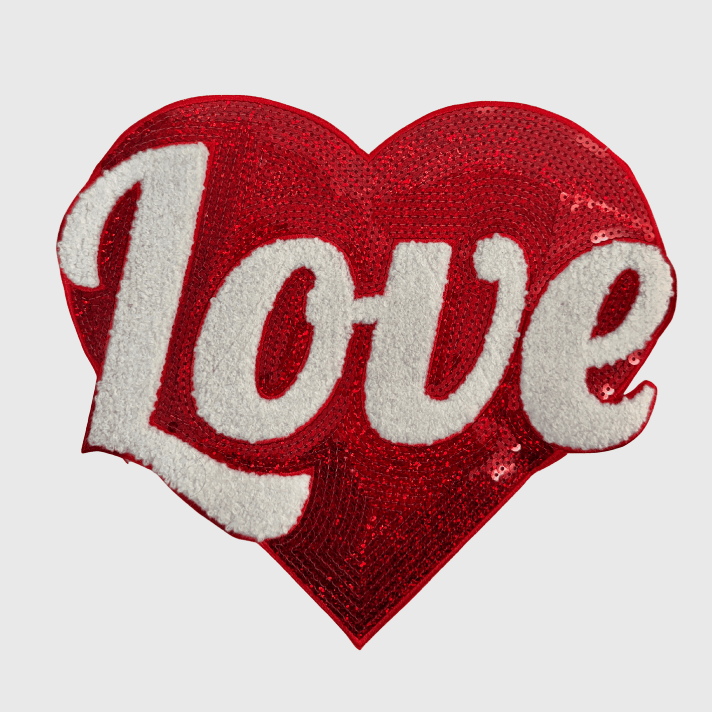 ILTEX Apparel Chenille Patches CP1208 - Red Sequin Love Patch