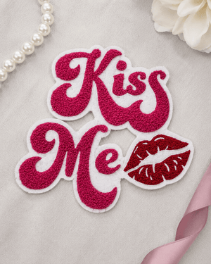 ILTEX Apparel Chenille Patches CP1209 - Fluffy 'Kiss Me' Valentine Patch