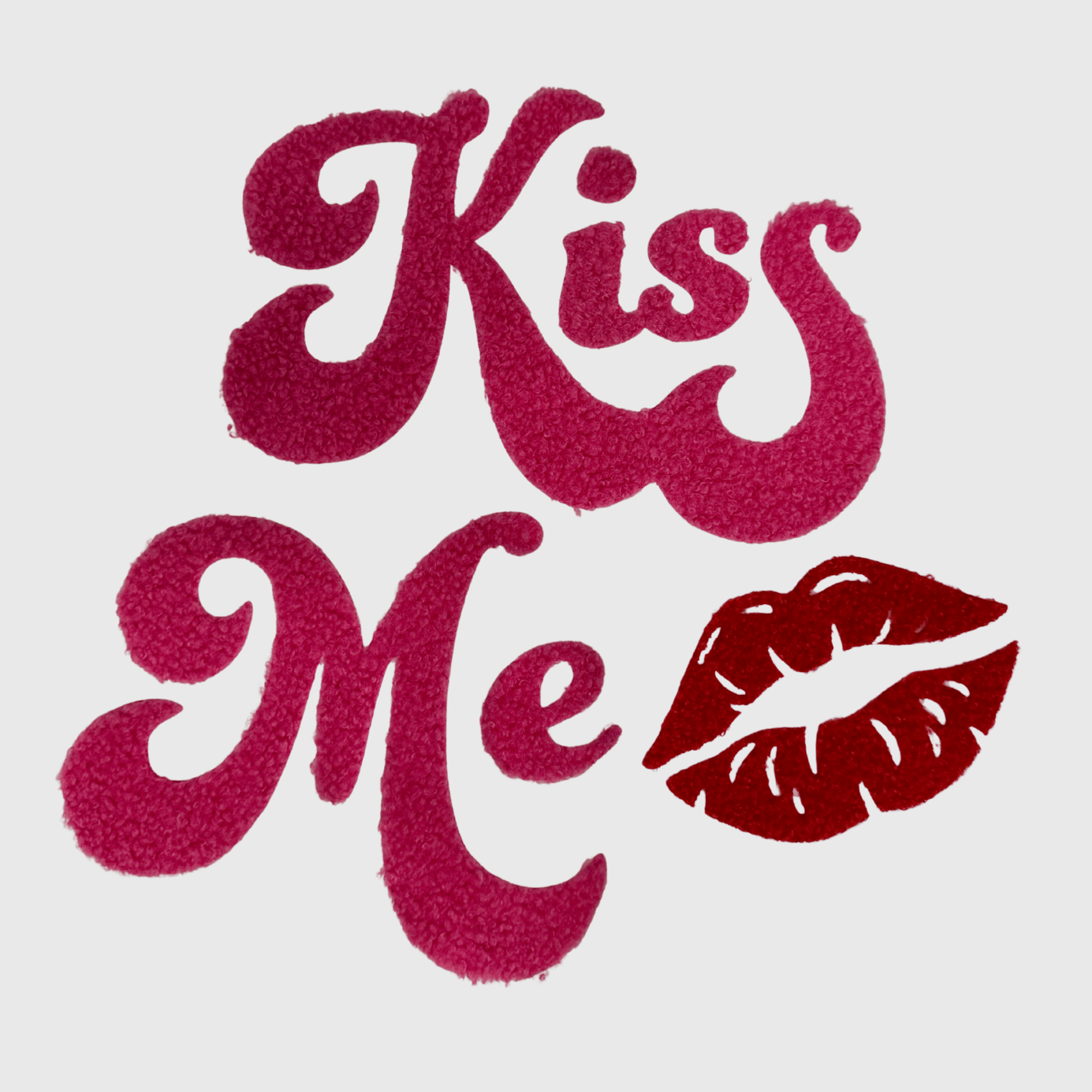 ILTEX Apparel Chenille Patches CP1209 - 'Fuzzy Kiss Me' Valentine Patch