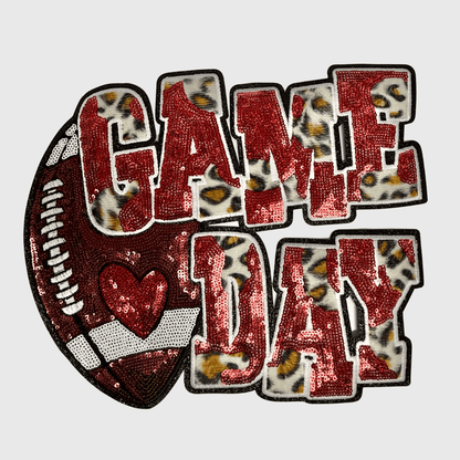 ILTEX Apparel Chenille Patches CP1212 - Game Day Football Cheetah Patch