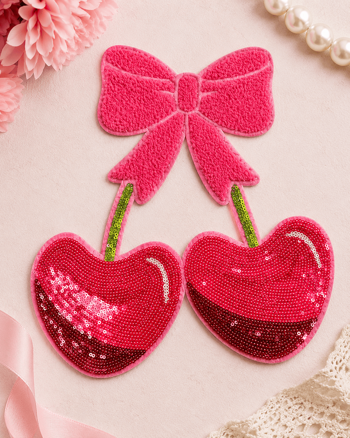 ILTEX Apparel Chenille Patches CP1214 - Cherry on Top Sequin Patch