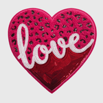 ILTEX Apparel Chenille Patches CP1215 - Cheetah Chenille Love Patch