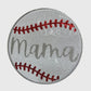 ILTEX Apparel Chenille Patches CP1220 - Silver Sequin Mama Baseball Patch