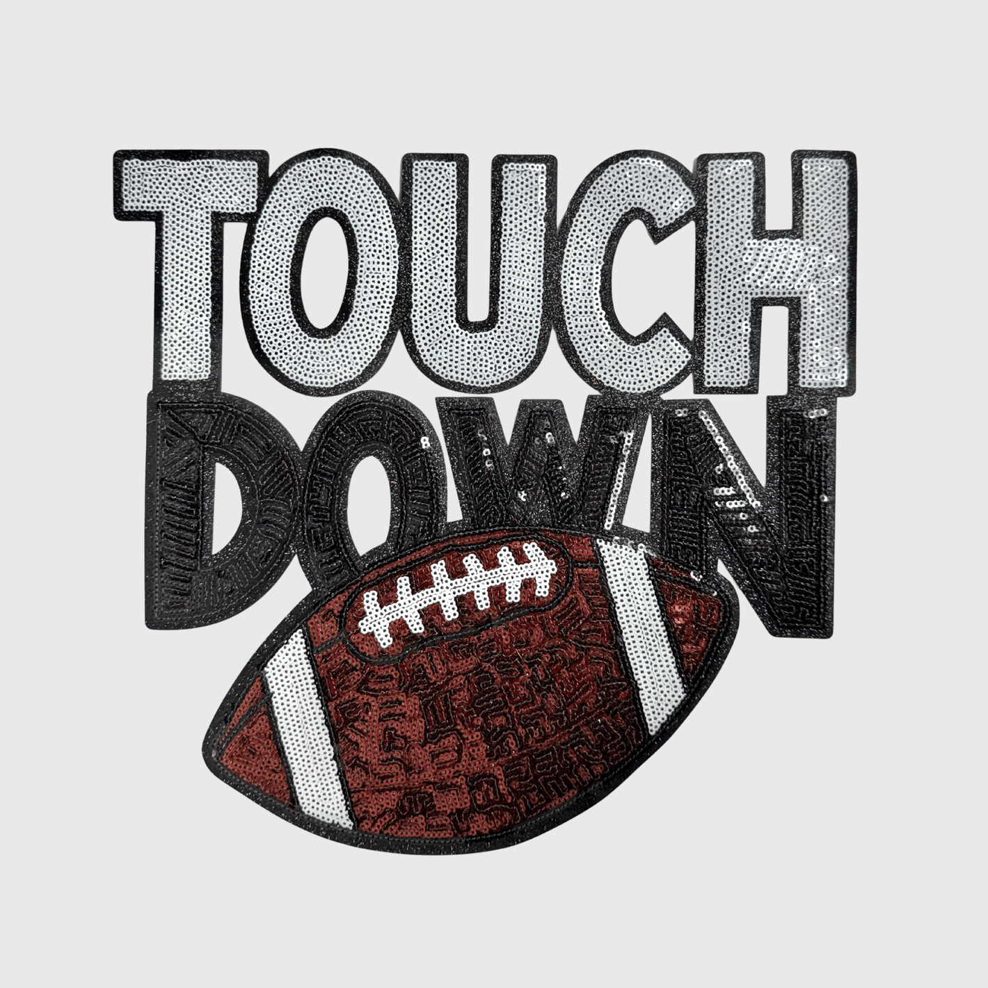 ILTEX Apparel Chenille Patches CP1220 - Touch Down Football Sequin Patch