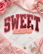 ILTEX Apparel Chenille Patches CP1222 - Sweet Heart Sequin Patch