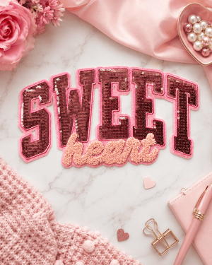 ILTEX Apparel Chenille Patches CP1222 - Sweet Heart Sequin Patch