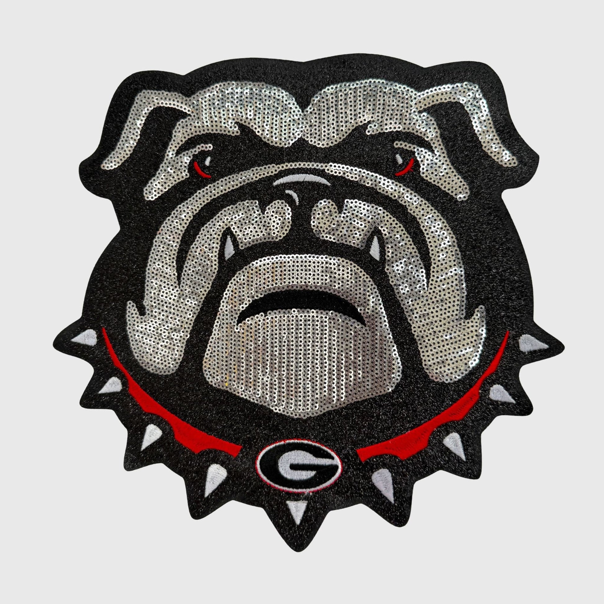 ILTEX Apparel Chenille Patches CP1223 - Georgia Bulldog Mascot Sequin Patch