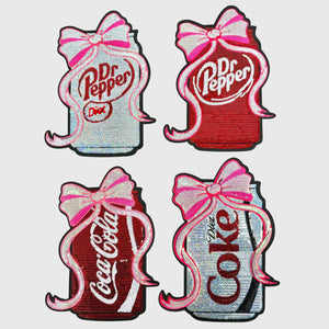 ILTEX Apparel Chenille Patches CP1224 - Sequin Soda Can Patch with Bow