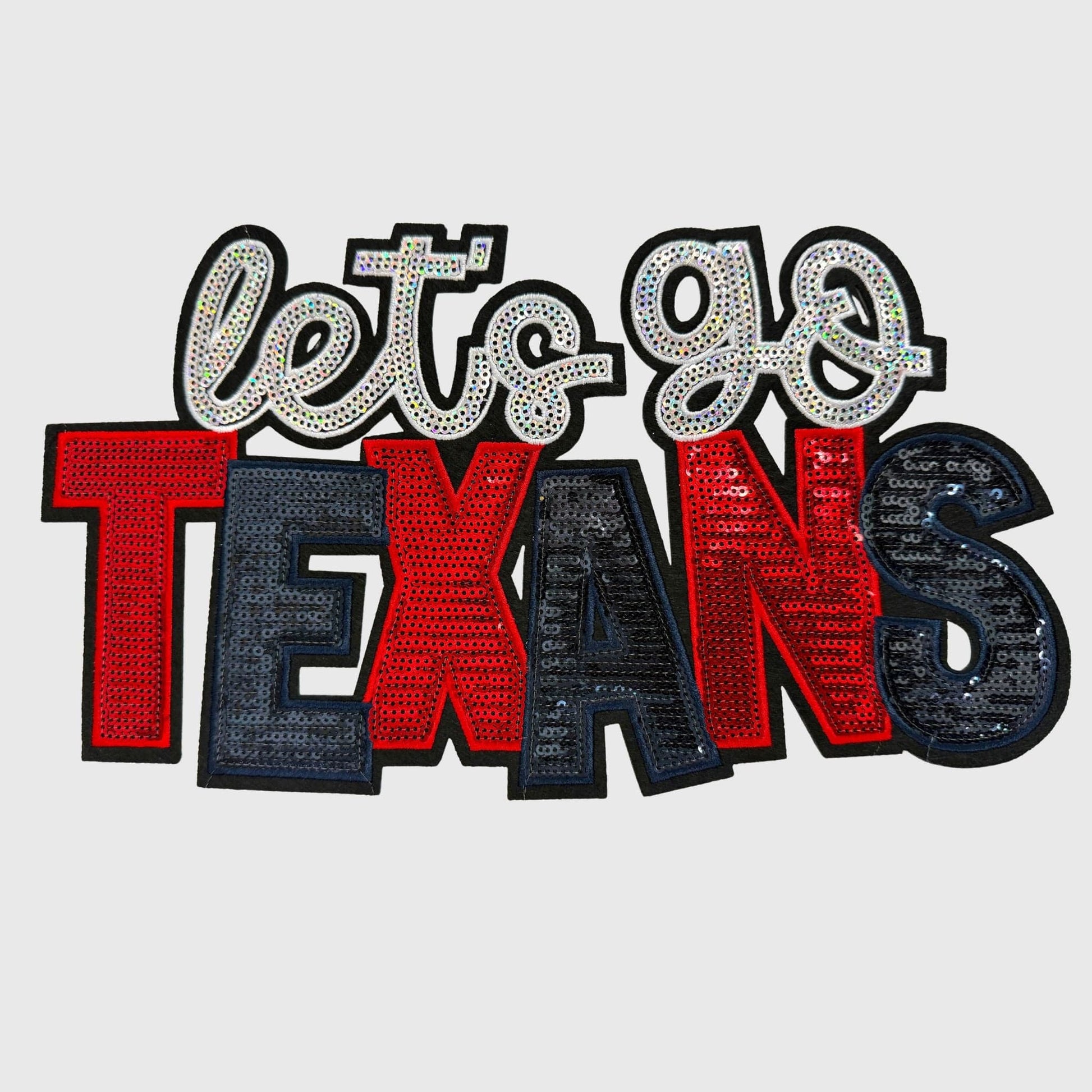 ILTEX Apparel Chenille Patches CP1226 - Let's Go Texans Sequin Patch