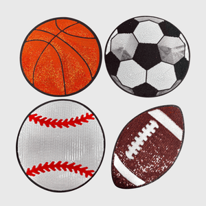 ILTEX Apparel Chenille Patches CP1229 - Sequin Sports Ball Patch Collection