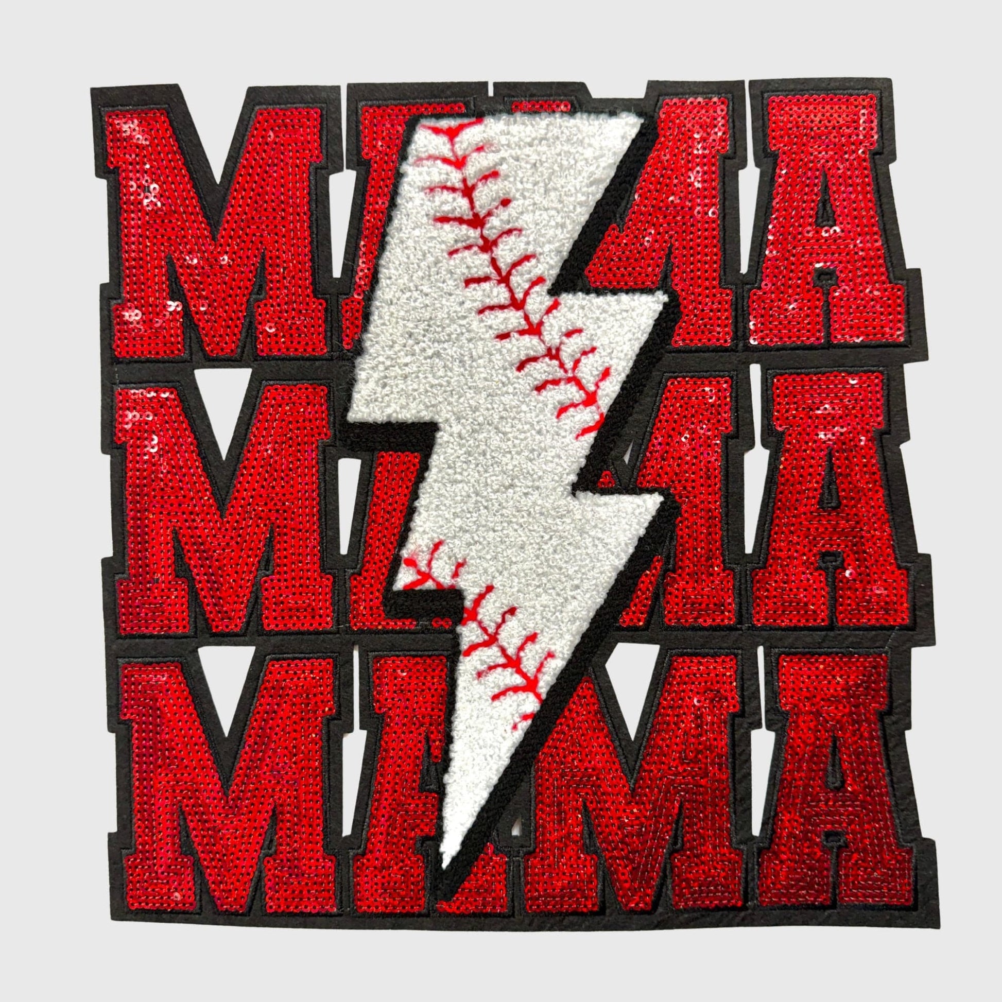 ILTEX Apparel Chenille Patches CP1230 - Baseball Mama Lightning Patch