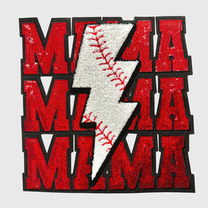 ILTEX Apparel Chenille Patches CP1230 - Baseball Mama Lightning Patch