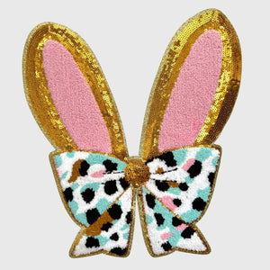 ILTEX Apparel Chenille Patches CP1231 - Bunny Ears Bow Chenille Patch