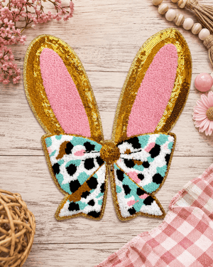 ILTEX Apparel Chenille Patches CP1231 - Bunny Ears Bow Chenille Patch