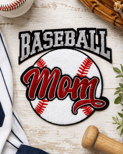 ILTEX Apparel Chenille Patches CP1232 - Baseball Mom Chenille & Sequin Patch