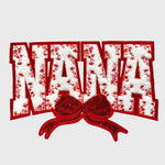 ILTEX Apparel Chenille Patches CP12343 - Nana Floral Chenille Bow Patch