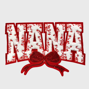 ILTEX Apparel Chenille Patches CP12343 - Nana Floral Chenille Bow Patch