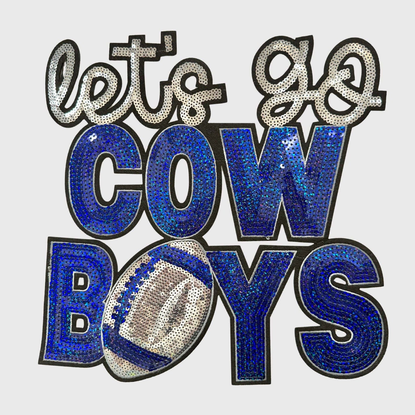 ILTEX Apparel Chenille Patches CP12345 - Let's Go Cow Boys Sequin Patch