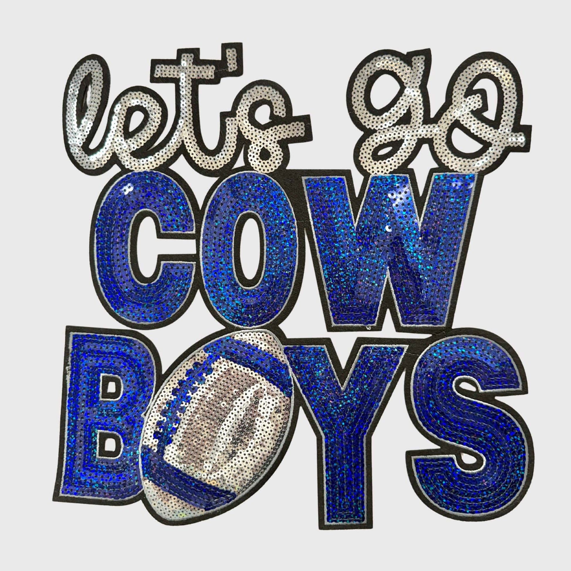 ILTEX Apparel Chenille Patches CP12345 - Let's Go Cow Boys Sequin Patch