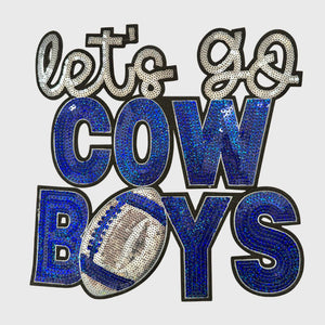 ILTEX Apparel Chenille Patches CP12345 - Let's Go Cow Boys Sequin Patch