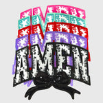 ILTEX Apparel Chenille Patches CP1240 - Amen Floral Chenille Bow Patch