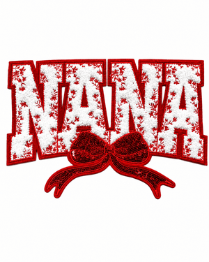 ILTEX Apparel Chenille Patches CP1243 - Nana Floral Chenille Bow Patch