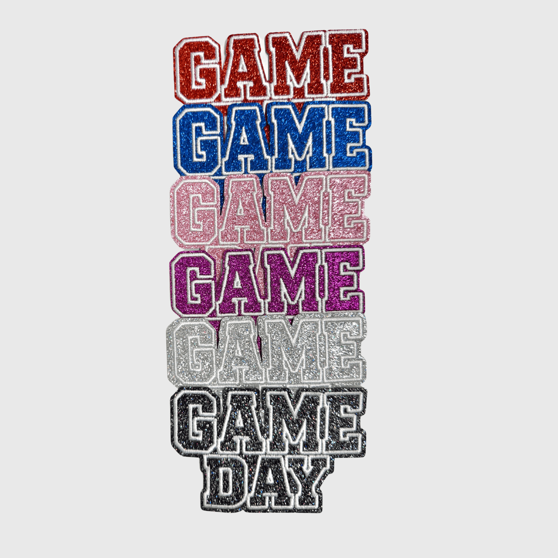 ILTEX Apparel Chenille Patches CP1246 - Glittery Game Day Hat Patches
