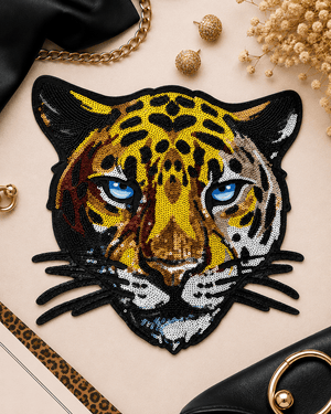 ILTEX Apparel Chenille Patches CP1250 - Sequin Leopard Patch