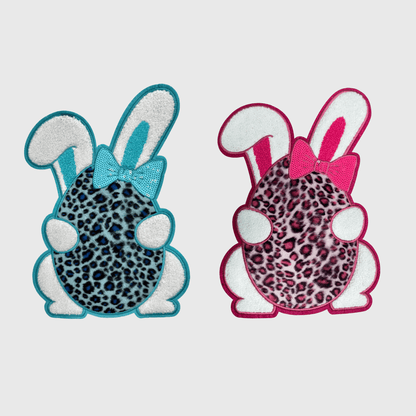 ILTEX Apparel Chenille Patches CP1251 - Cheetah Egg & Bunny Easter Patch