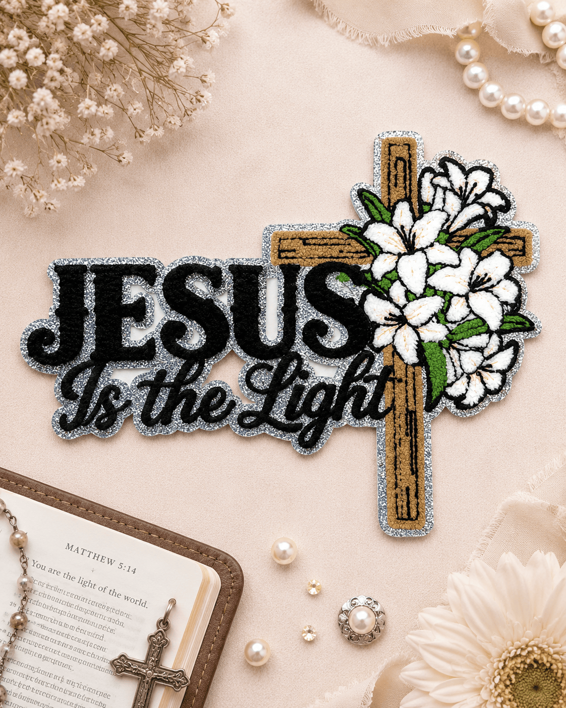 ILTEX Apparel Chenille Patches CP1252 Jesus Is The Light Chenille Patch
