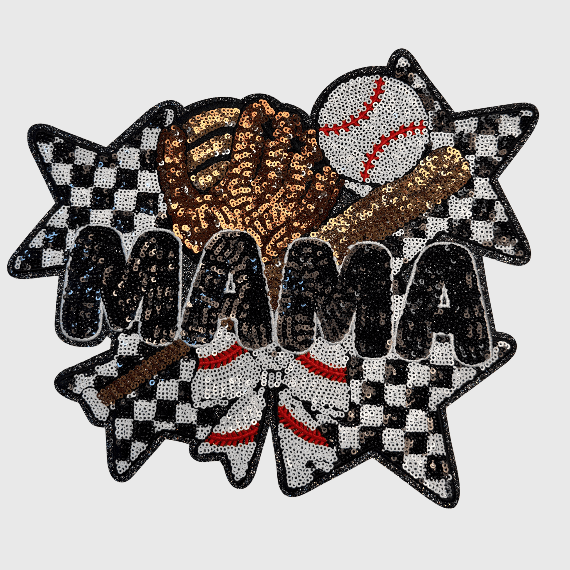 ILTEX Apparel Chenille Patches CP1255 Baseball Mama Sequin Patch