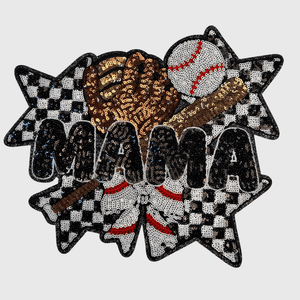 ILTEX Apparel Chenille Patches CP1255 Baseball Mama Sequin Patch