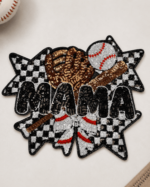 ILTEX Apparel Chenille Patches CP1255 -  Baseball Mama Sequin Patch