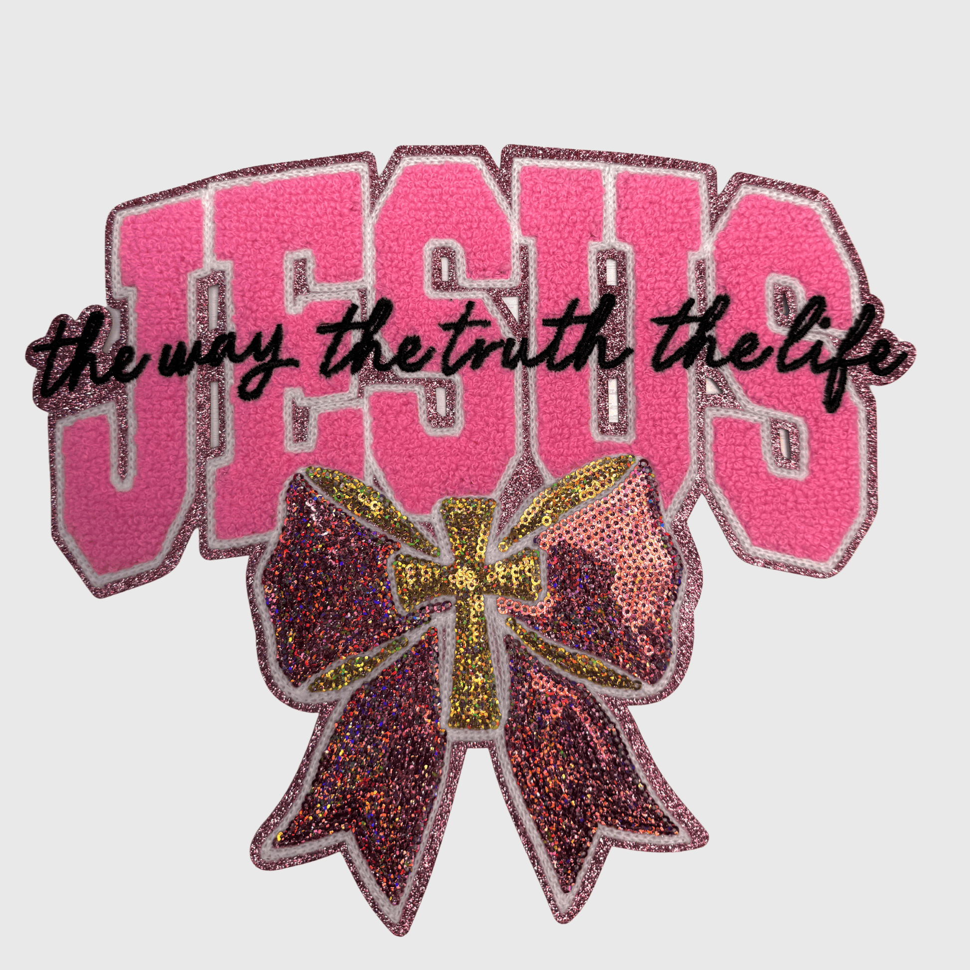 ILTEX Apparel Chenille Patches CP1257 Jesus The way, The truth, The life Chenille Bow Patch