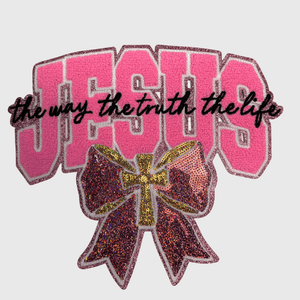 ILTEX Apparel Chenille Patches CP1257 Jesus The way, The truth, The life Chenille Bow Patch