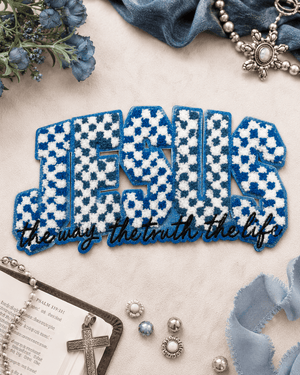 ILTEX Apparel Chenille Patches CP1258 -  Jesus Blue Patch