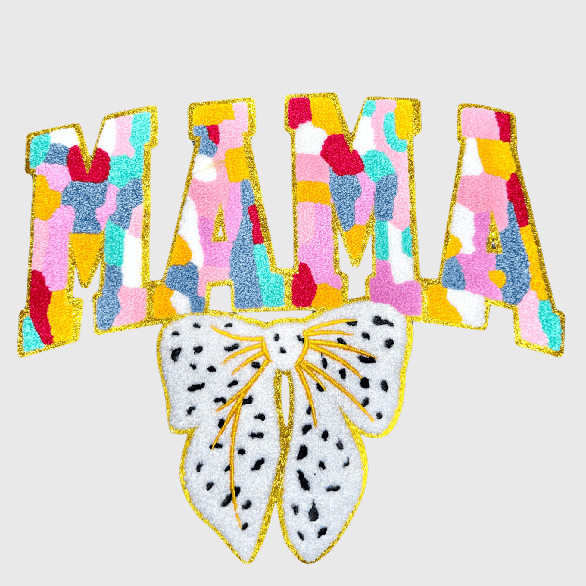 ILTEX Apparel Chenille Patches CP1261 - Color Block Mama Chenille Patch