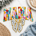 ILTEX Apparel Chenille Patches CP1261 - Color Block Mama Chenille Patch